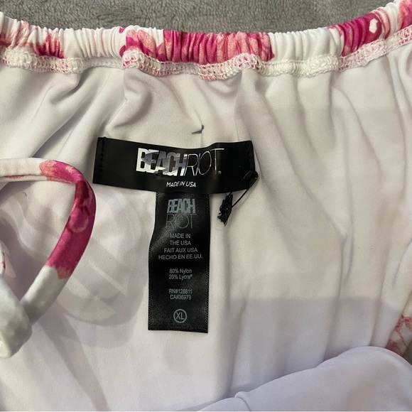 New! Beach Riot Winona white pink floral cheeky string bottoms 10040 - Picture 6 of 9